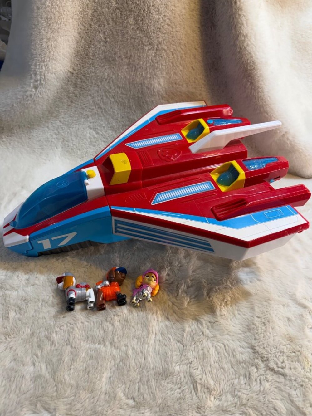 Paw Patrol Mighty Jet Command Center Playset Blue/Red Includes Chase Skye & Rubb
